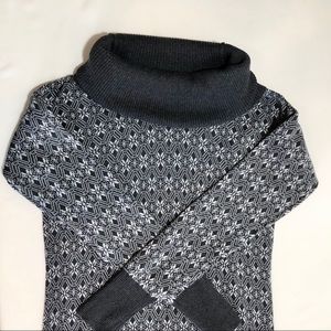 Anthropologie Sweater Grey & White Fair Isle